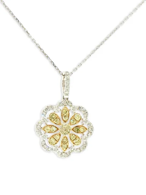 HYT Jewelry floral-pendant diamond necklace Yellow P266JN