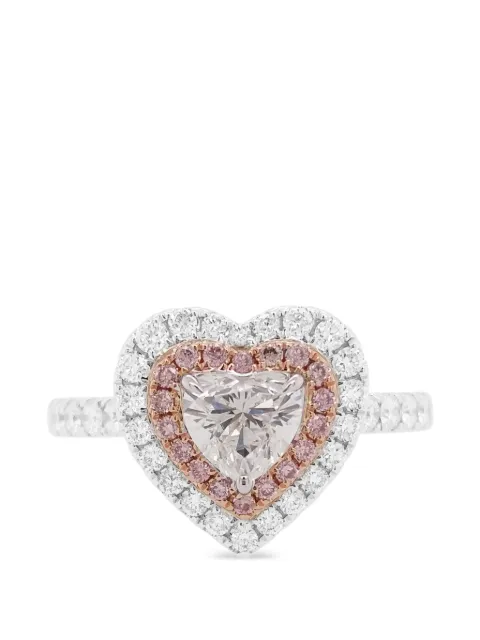 HYT Jewelry heart-motif diamond ring Silver R1378HR