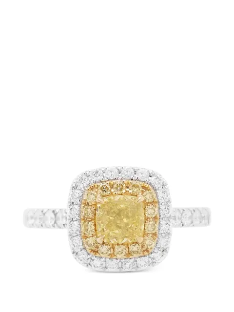 HYT Jewelry cushion diamond ring Yellow R1387HR