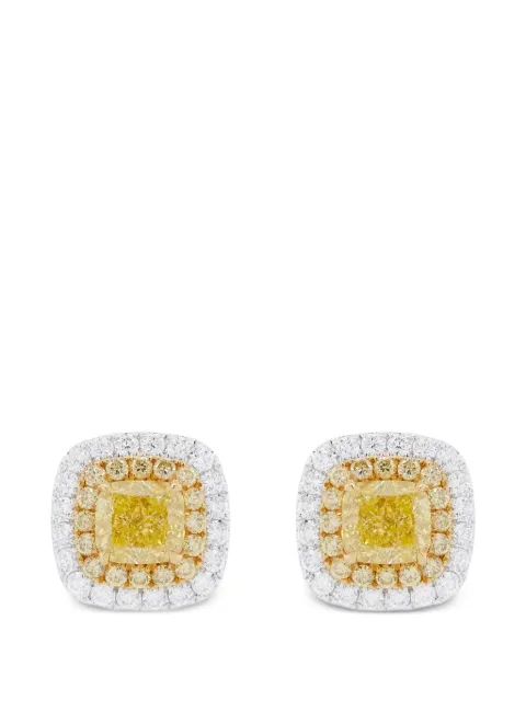 HYT Jewelry cushion diamond earrings Silver E491HR