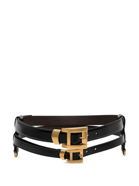 Versace double-strap leather belt Black 10241961A17848