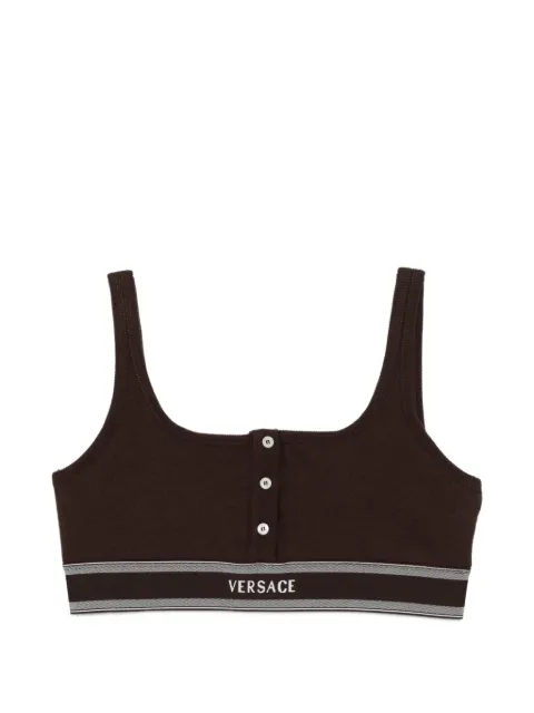 Versace ribbed cotton-jersey bralette Brown 10239291A17770