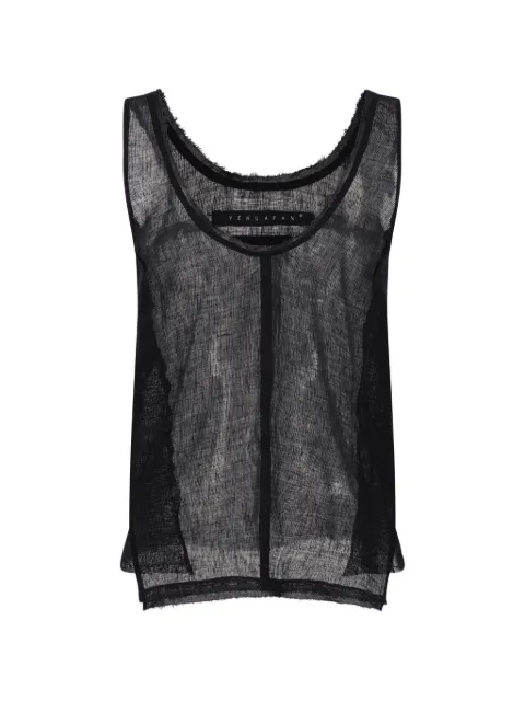 YEHUAFAN frayed top Black 1041BLACK