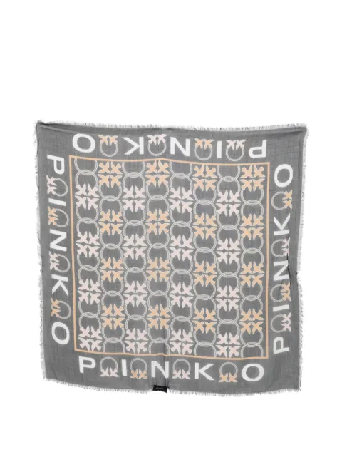 PINKO printed fringed scarf Black 106735A39P