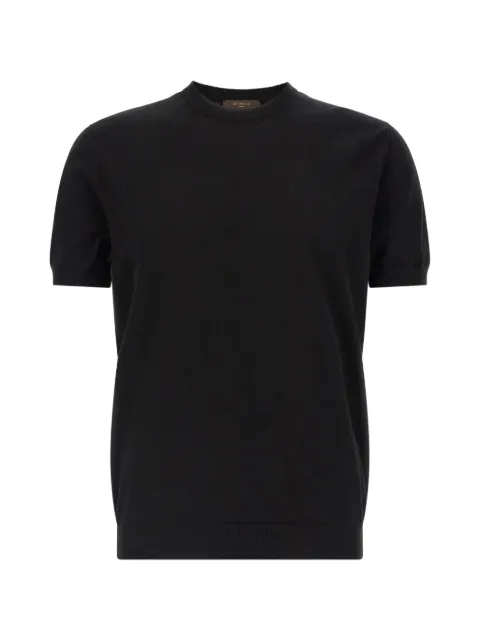 Zanone crew neck cuffed cotton sweater Black 810294ZY318Z3369