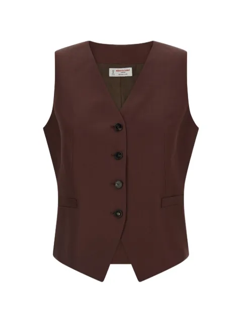 Alberto Biani V-neck button vest Brown GG817VI009160