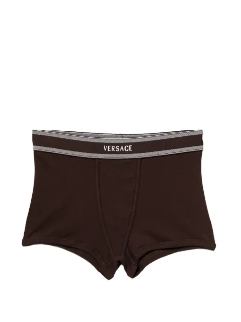 Versace ribbed cotton-jersey trunks Brown 10242231A17770