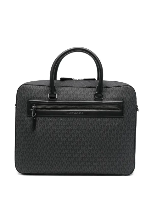 Michael Kors logo-print zip briefcase Grey 33S6LJSA6B