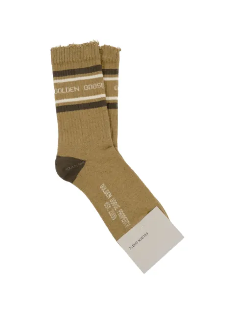 Golden Goose logo-detail socks Green GUP00883P002205