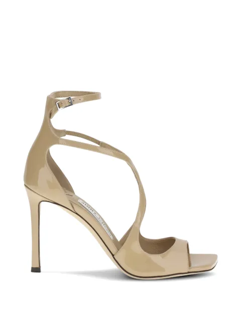 Jimmy Choo Azia 95 patent leather sandals Neutrals J000181175