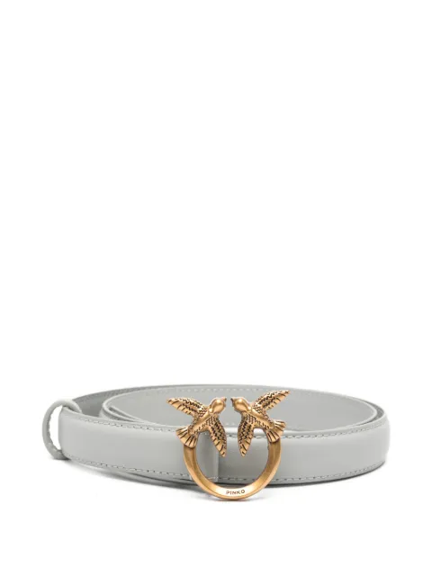 PINKO Love-Birds thin leather belt 2cm Grey 100143A0F1