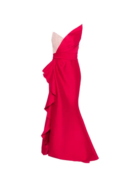Marfil Barcelona embellished ruffled dress Pink 1J283MIK0P400