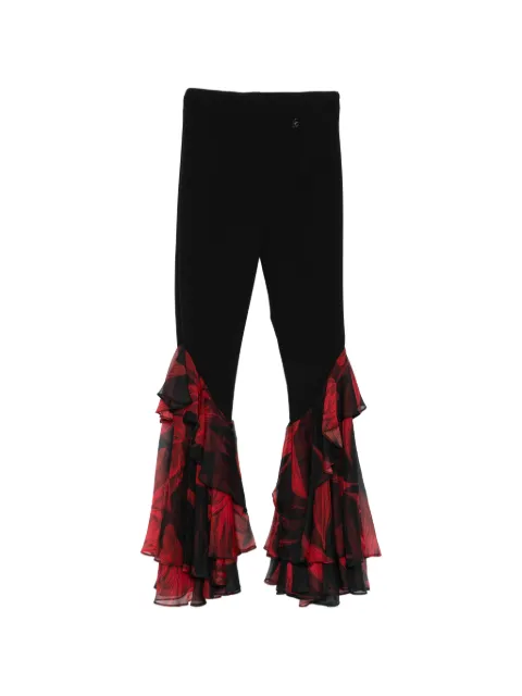Babylone Paris ruffled flared trousers Black WS00560