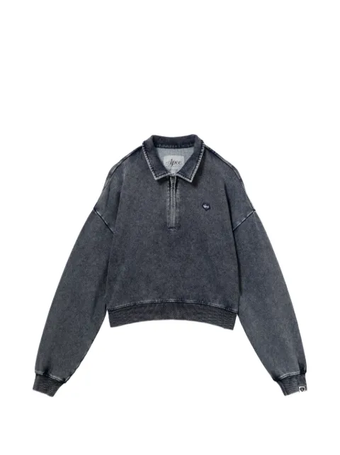 APEE™ by *A BATHING APE® logo-patched half-zip sweatshirt Blue 0PXSWAS177A6QNYX00S