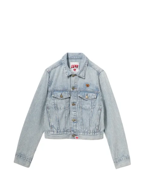 APEE™ by *A BATHING APE® logo-patched striped jacket Blue 0PXLJAS122B6QBLB00S