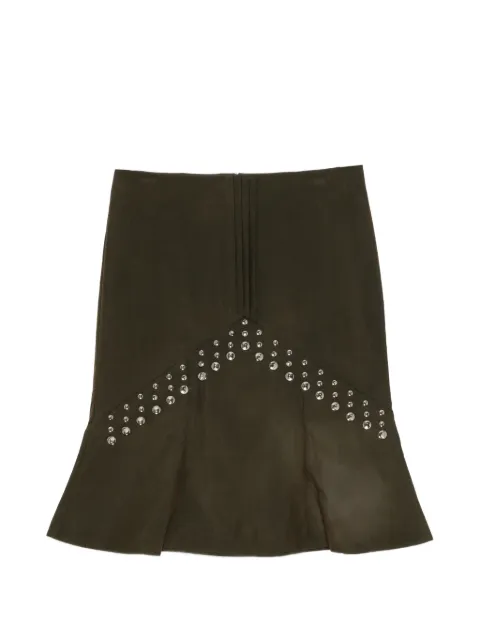 SHUSHU/TONG flared midi skirt Green FSDFSK01