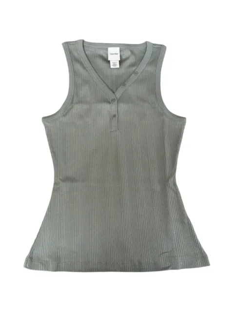 Calvin Klein V-neck buttoned ribbed vest Grey LV044F213GPEZ
