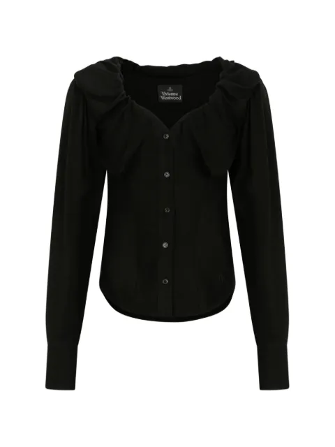 Vivienne Westwood Kendall ruffled buttoned shirt Black 1501006JW01EMN405