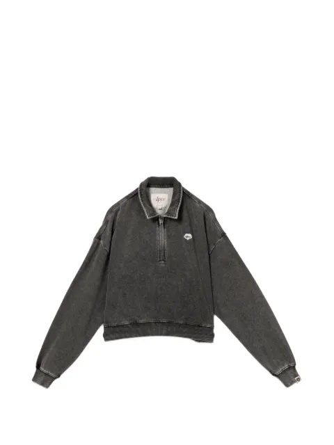 APEE™ by *A BATHING APE® logo-patched half-zip sweatshirt Grey 0PXSWAS177A6QGYD00S