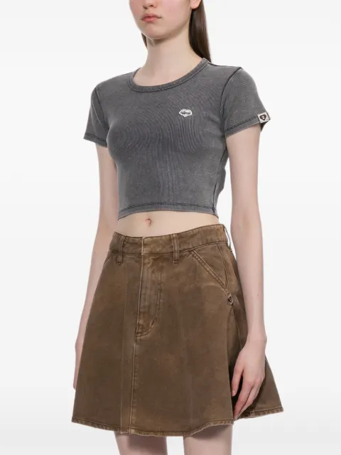 APEE™ by *A BATHING APE® logo-patched cropped top Grey 0PXTEAS182A6QGYD00S