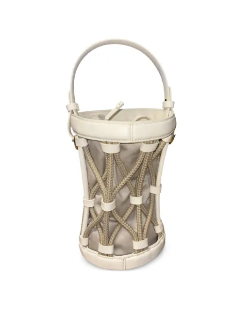 Coccinelle Koi woven bucket bag White E1U2R230101