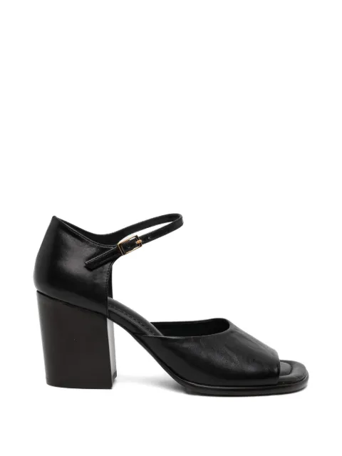 LEMAIRE square-heeled sandals 80 mm in leather Black FO0285LL0078