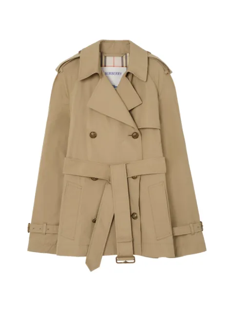 Burberry short lightweight cotton Belgravia trench coat​ Neutrals 8123093