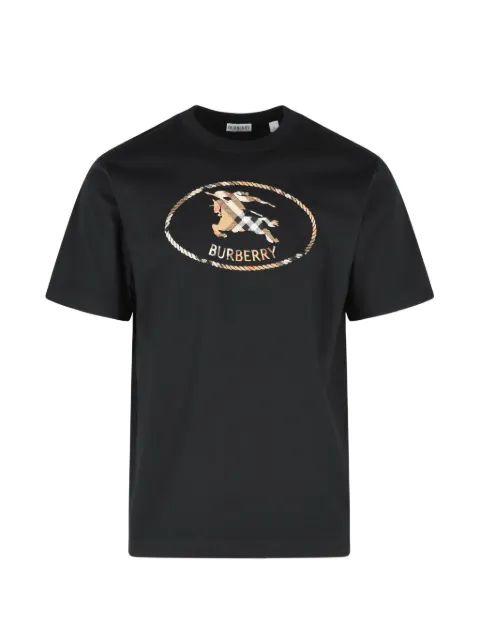 Burberry Check Knight stamp cotton T-shirt Black 8123436