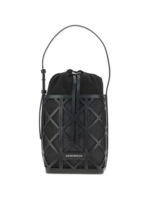Emporio Armani geometric-design bucket bag Black EW004819AF25756