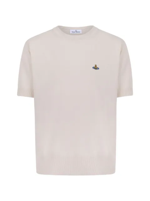 Vivienne Westwood logo-embroidered T-shirt Neutrals 2701002GY003FA408