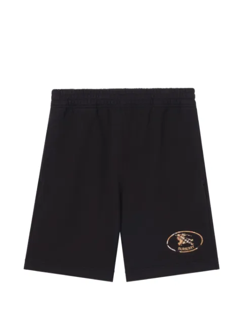 Burberry Check Knight stamp cotton shorts Black 8126444