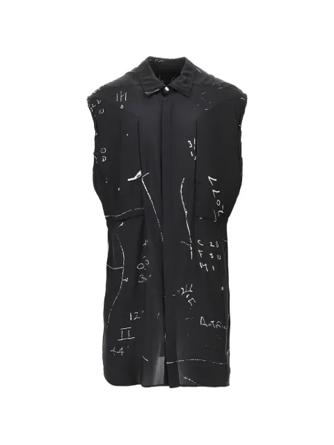 Rick Owens sleeveless printed shirt Black RU01F2229KP1