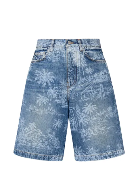 AMIRI Chateau palms denim shorts Blue AMBMSO1049