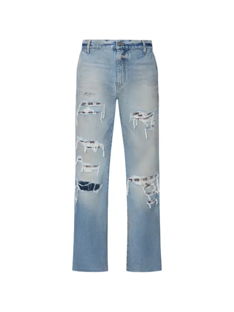 AMIRI frayed-detail bootcut jeans Blue AMBMJE1098