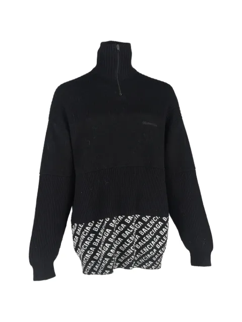Balenciaga Pre-Owned panelled half-zip sweater Black RFCPUGBCL687170M