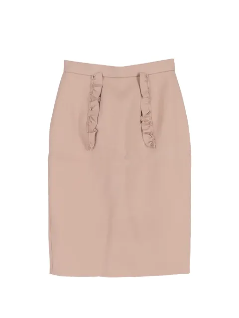 Miu Miu Pre-Owned 2023 pencil ruffle skirt Neutrals RFCPUGBCL699255W
