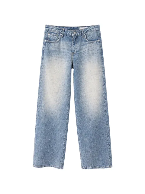 AG Jeans Adria embellished wide-leg jeans Blue SGM1E99