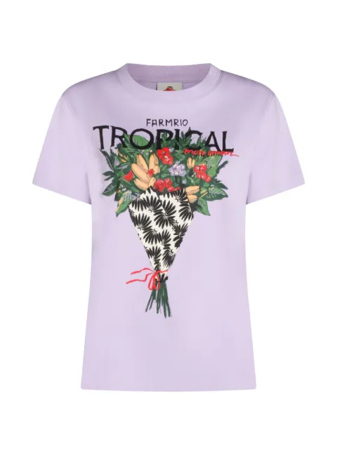 FARM Rio floral print T-shirt Purple 348536