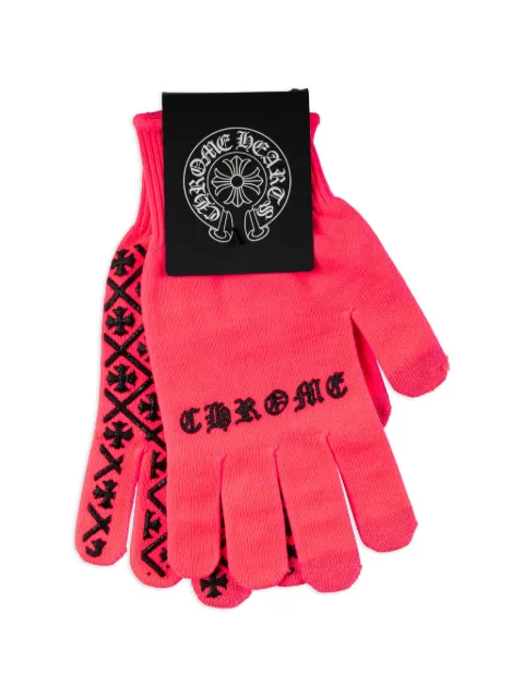Chrome Hearts Checkmate logo-print gloves Pink CHRM0217