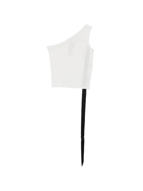 Rick Owens DRKSHDW Ziggy one-shoulder ribbon top White DS01F4114BH