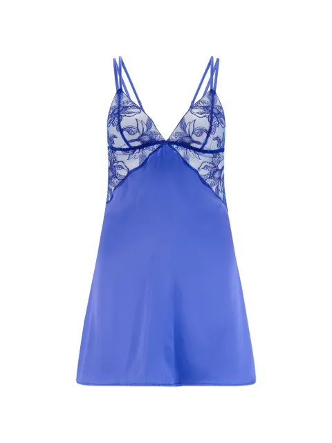 Fleur Of England Iris Silk Babydoll night slip Blue IRISBABYDOLL