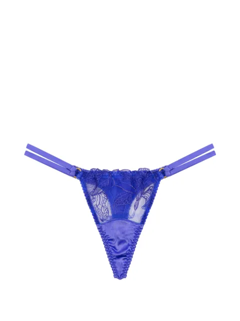 Fleur Of England Iris Silk Thong Blue IRISSTRAPTHONG
