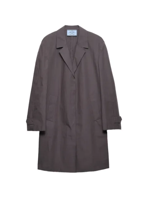 Prada single-breasted double poplin coat Grey P635TSOOO1Z8Z