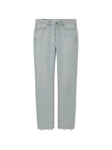RE/DONE The Snatch Back frayed-hem straight-leg jeans Blue 18803WSNBKSR