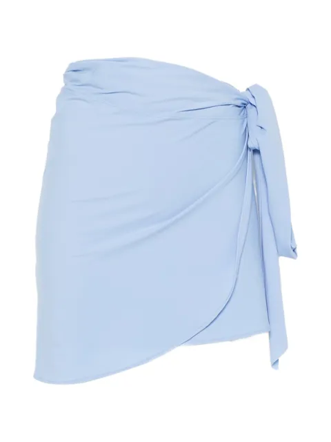 Hunza G knot-detail beach skirt Blue SHORTSARONGUPF50
