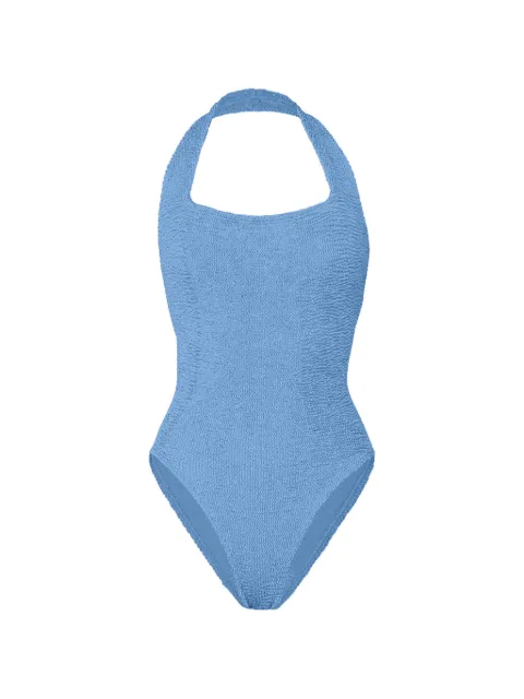 Hunza G Sandy crinkle-effect swimsuit Blue SANDYSWIM