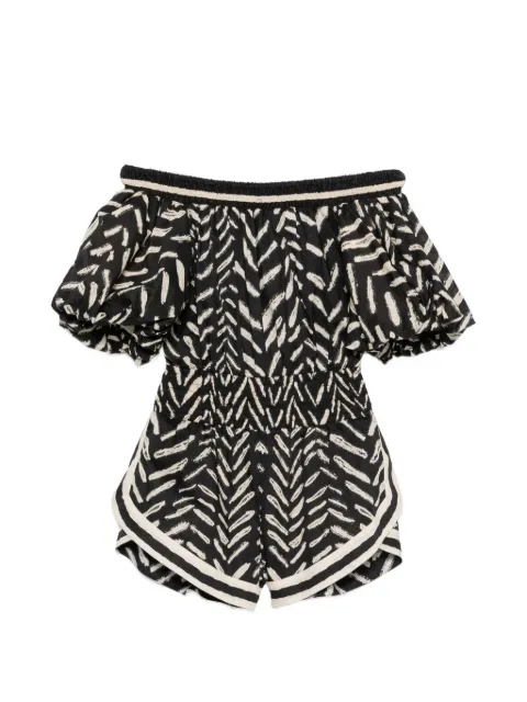 Johanna Ortiz geometric-pattern jumpsuit Black PT03931