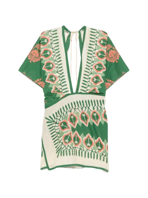 Johanna Ortiz Inundada De Color printed mini dress Green PT04004