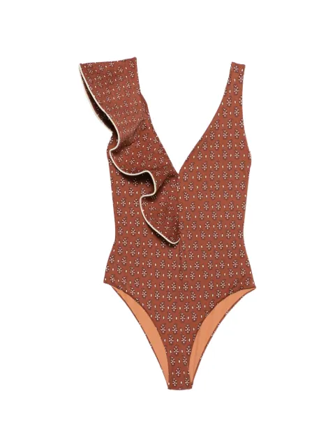 Johanna Ortiz Boleros paisley-print swimsuit Brown PT03941