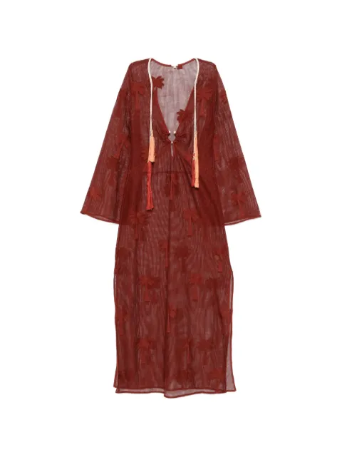 Johanna Ortiz Palm Veil tunic dress Brown PT03966